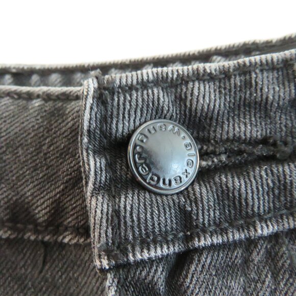 ALEXANDER WANG Bite High Rise Shorts in Gray Aged Denim Distressed - Size 27 - Picture 8 of 16
